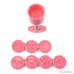UNKE Cookie Press Cake Stamp Moon Cake Mold with 8Stamps DIY Decoration Mid Autumn Festival Pink - B07CCZWGXD
